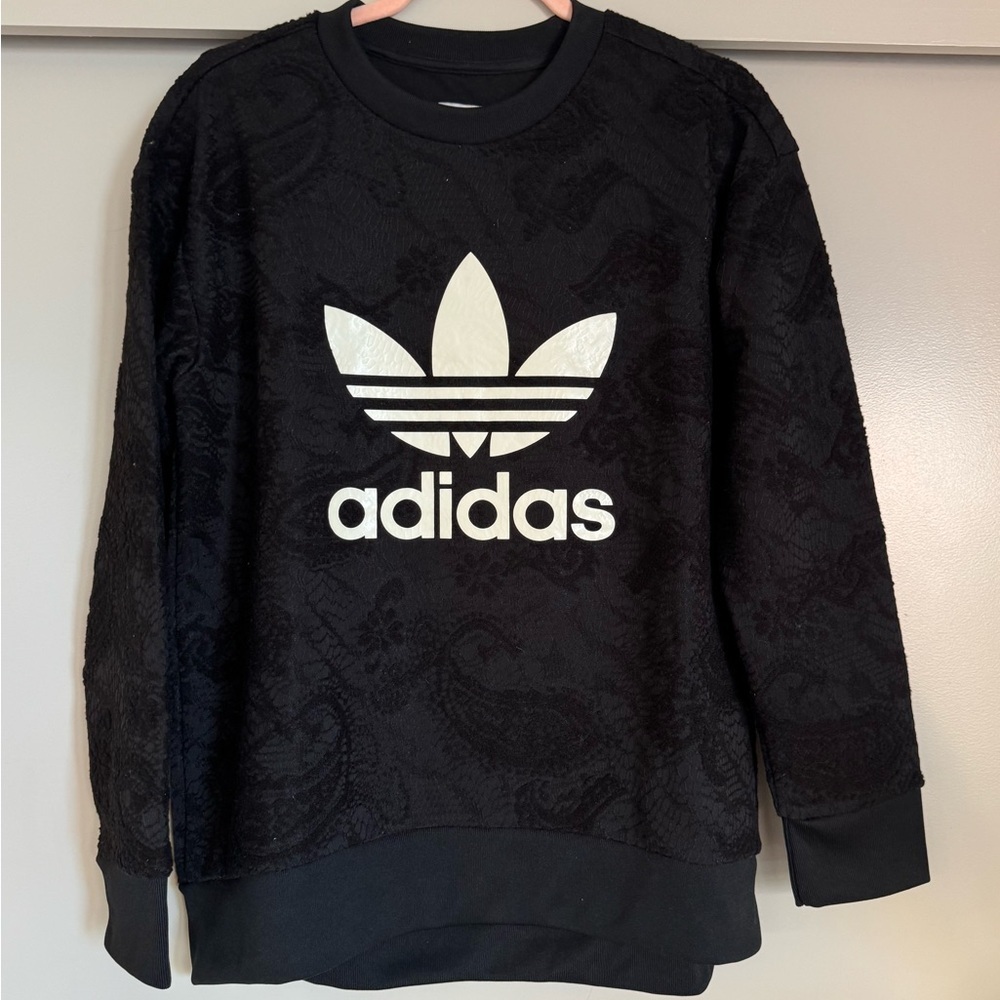 Adidas Adicolor Originals Sweatshirt – Black Paisley Texture - Small